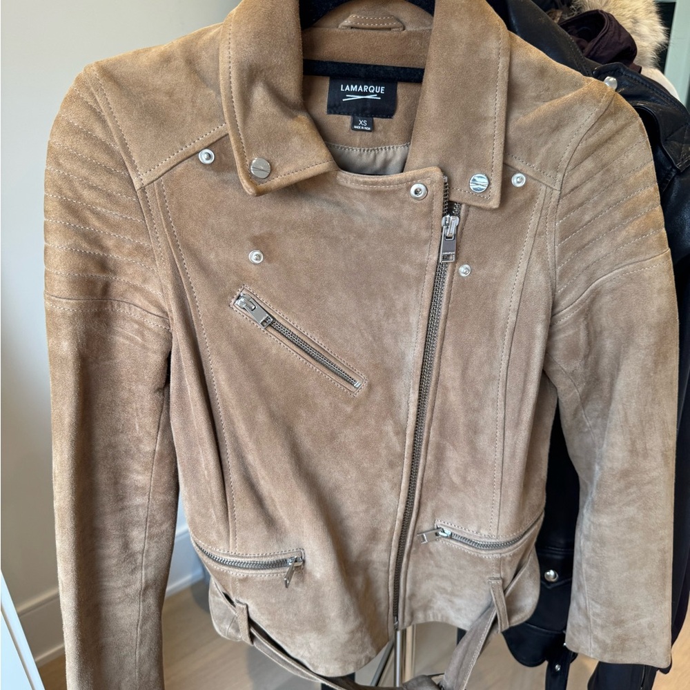 LAMARQUE Women's Brown Suede Leather Jacket
